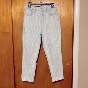 American Eagle Outfitters Vertical Striped Mom Jeans